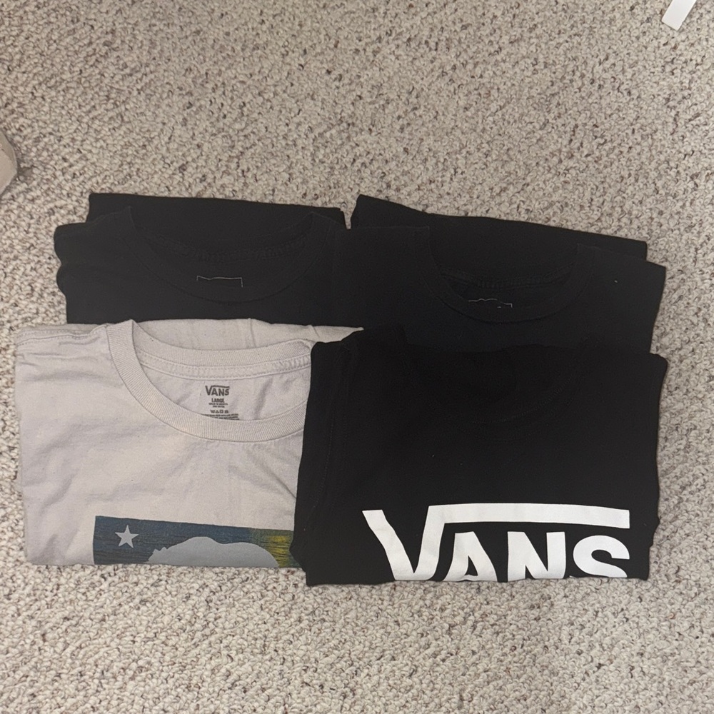 Vans 4 pack of boys Tees Black and Gray